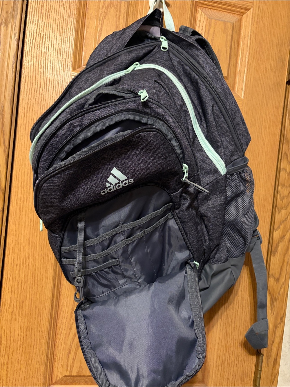 adidas Gray Backpack with Mint Trim